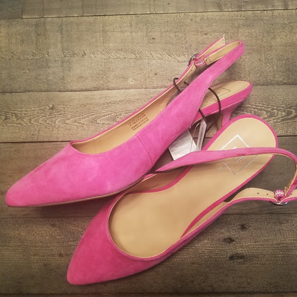 pink suede slingbacks
